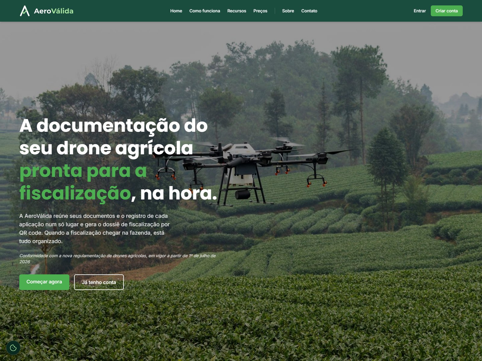 AeroVálida — documentação regulatória de drones agrícolas